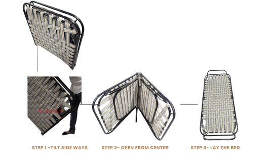 newar cot/folding bed 3*6 ft orthopedic double pipe